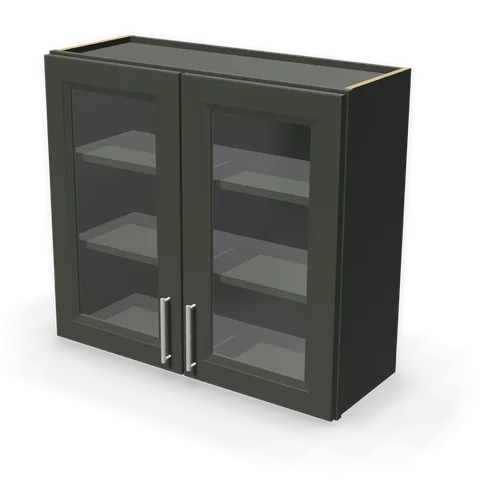 PGDW3330 cabinet in Bevel Green, angle view