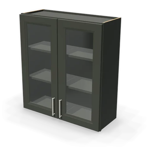PGDW3336 cabinet in Bevel Green, angle view