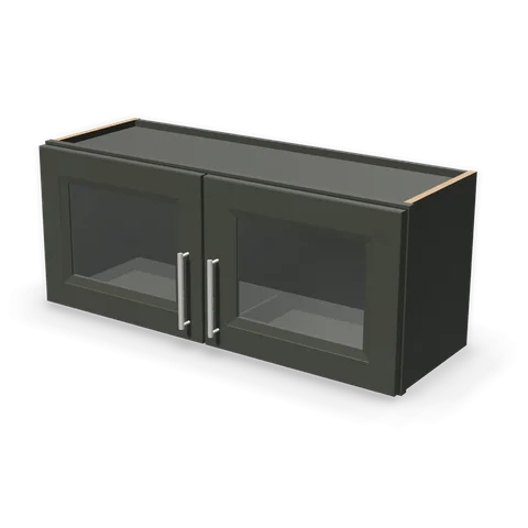 PGDW3615 cabinet in Bevel Green, angle view