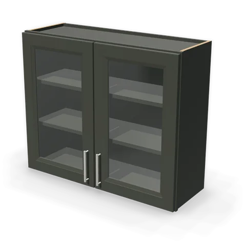 PGDW3630 cabinet in Bevel Green, angle view