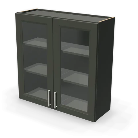 PGDW3636 cabinet in Bevel Green, angle view