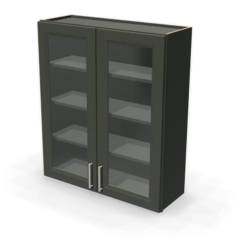 PGDW3642 cabinet in Bevel Green, angle view