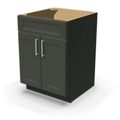 SB24 cabinet in Bevel Green, angle view