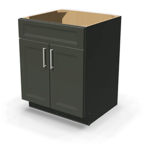 SB27 cabinet in Bevel Green, angle view