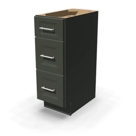 VDB1221 cabinet in Bevel Green, angle view