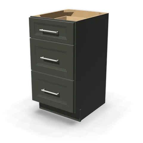 VDB1821 cabinet in Bevel Green, angle view