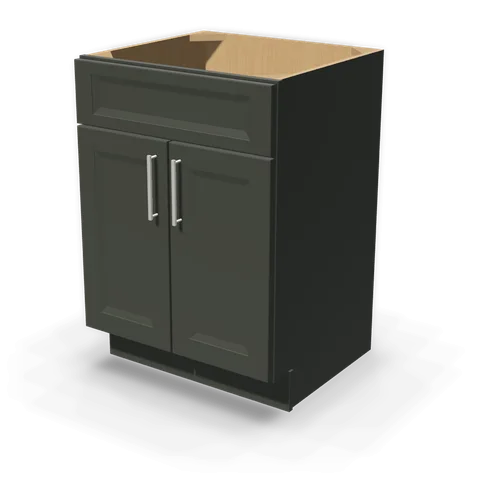 VSB2421 cabinet in Bevel Green, angle view