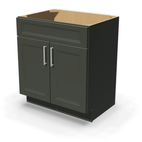 VSB3021 cabinet in Bevel Green, angle view