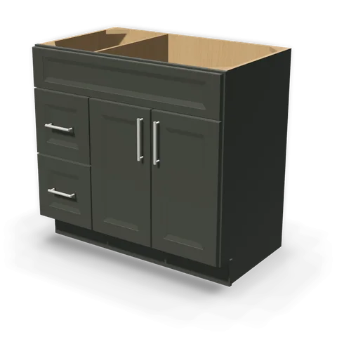 VSD3621L cabinet in Bevel Green, angle view
