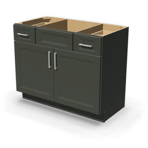 VSD4221 cabinet in Bevel Green, angle view