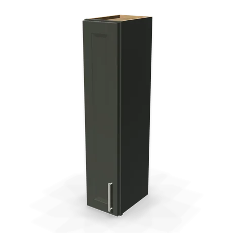 W0942 cabinet in Bevel Green, angle view