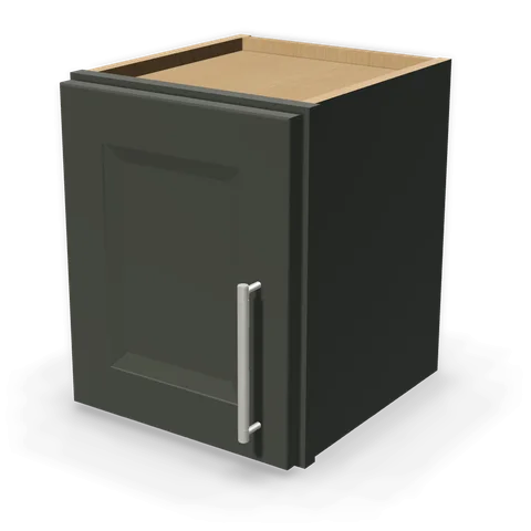 W1215 cabinet in Bevel Green, angle view