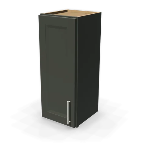 W1230 cabinet in Bevel Green, angle view