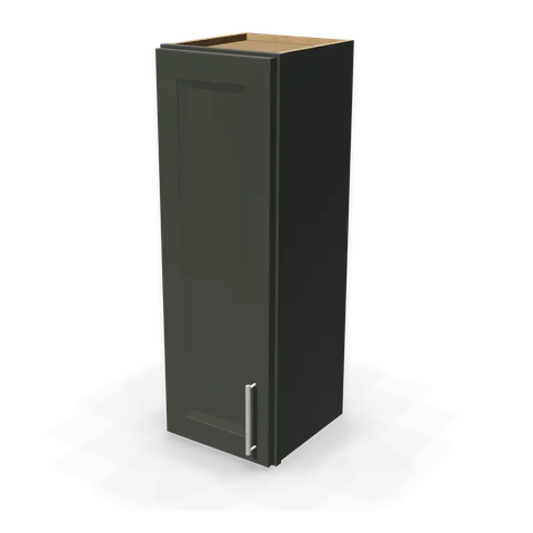 W1236 cabinet in Bevel Green, angle view