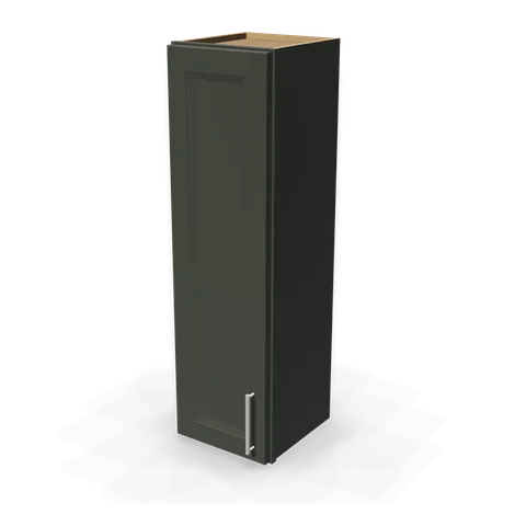 W1242 cabinet in Bevel Green, angle view