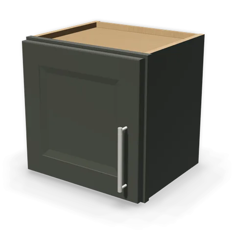 W1515 cabinet in Bevel Green, angle view