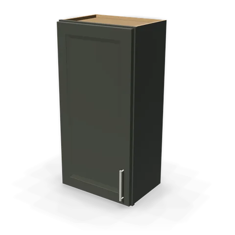 W1836 cabinet in Bevel Green, angle view