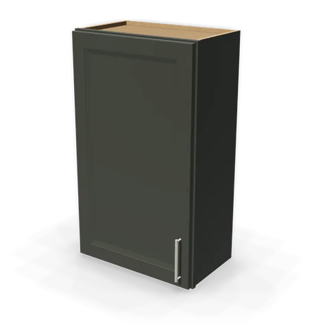 W2136 cabinet in Bevel Green, angle view