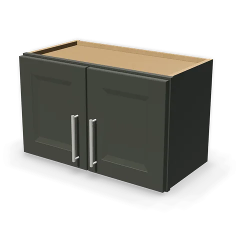 W2415 cabinet in Bevel Green, angle view