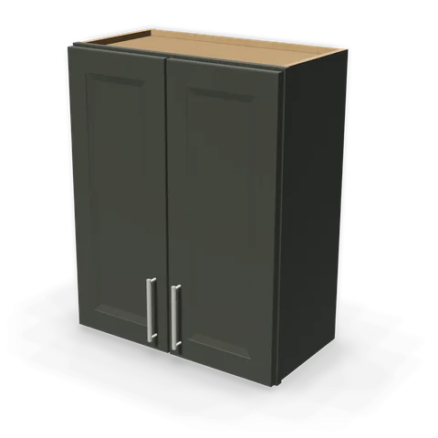 W2430 cabinet in Bevel Green, angle view