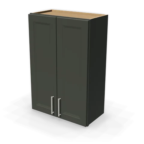 W2436 cabinet in Bevel Green, angle view