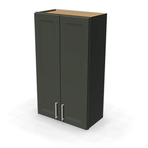 W2442 cabinet in Bevel Green, angle view