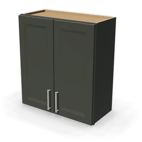 W2730 cabinet in Bevel Green, angle view