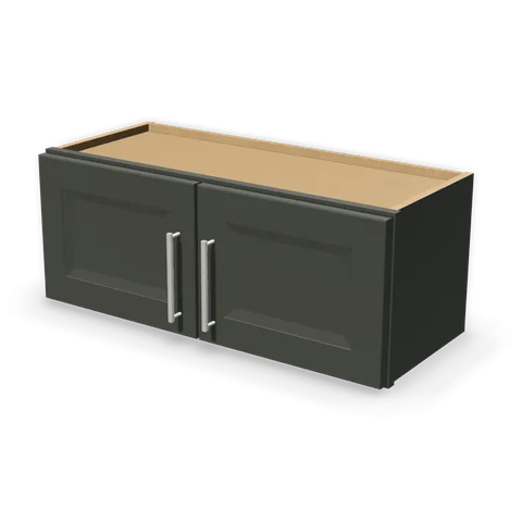 W3012 cabinet in Bevel Green, angle view