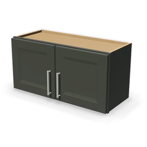 W3015 cabinet in Bevel Green, angle view