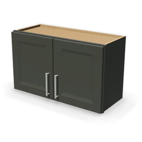 W3018 cabinet in Bevel Green, angle view