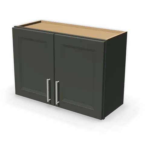 W3021 cabinet in Bevel Green, angle view