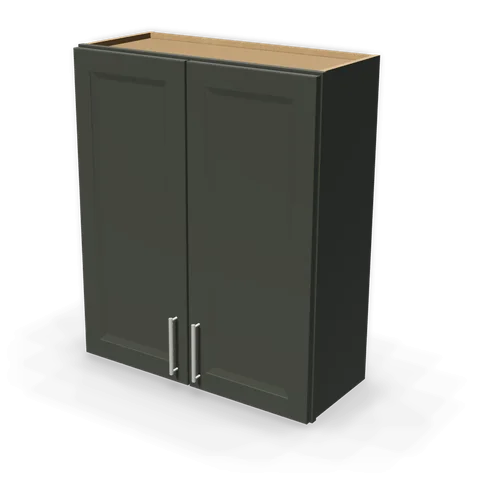 W3036 cabinet in Bevel Green, angle view