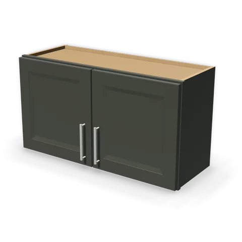 W3318 cabinet in Bevel Green, angle view