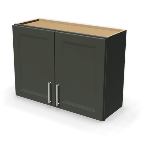 W3324 cabinet in Bevel Green, angle view