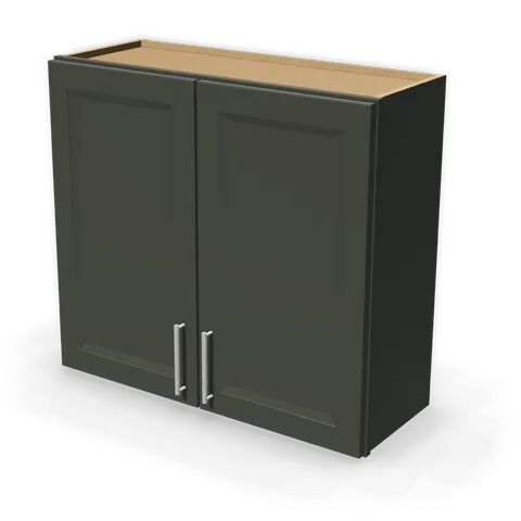 W3330 cabinet in Bevel Green, angle view