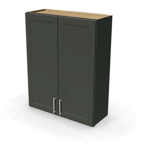 W3342 cabinet in Bevel Green, angle view