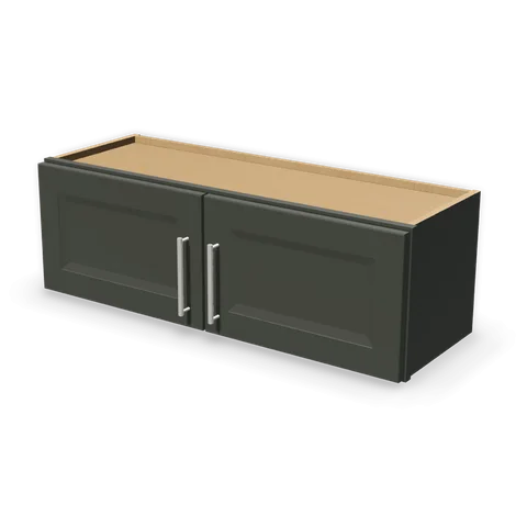 W3612 cabinet in Bevel Green, angle view