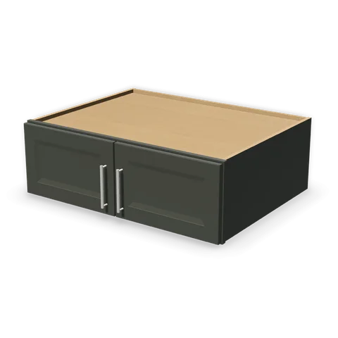 W361227 cabinet in Bevel Green, angle view