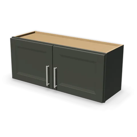 W3615 cabinet in Bevel Green, angle view