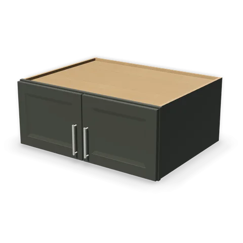 W361527 cabinet in Bevel Green, angle view