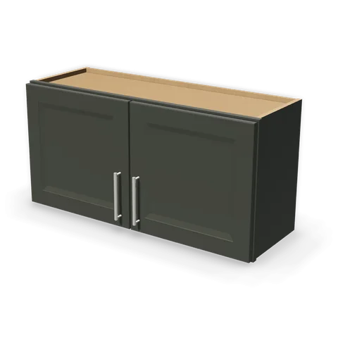 W3618 cabinet in Bevel Green, angle view