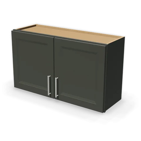 W3621 cabinet in Bevel Green, angle view