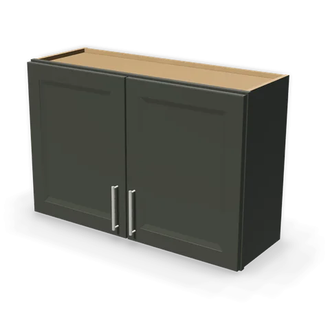 W3624 cabinet in Bevel Green, angle view