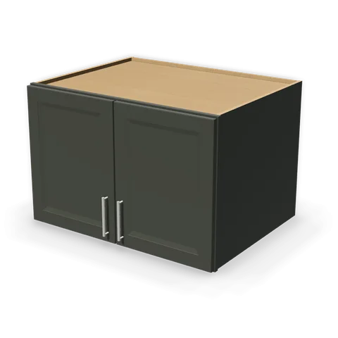 W362427 cabinet in Bevel Green, angle view