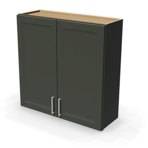 W3636 cabinet in Bevel Green, angle view