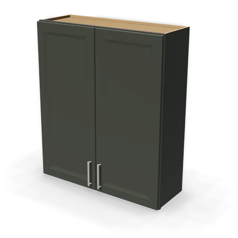 W3642 cabinet in Bevel Green, angle view