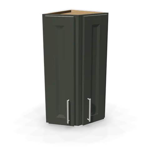 WAE1230 cabinet in Bevel Green, angle view