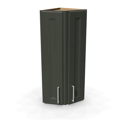 WAE1236 cabinet in Bevel Green, angle view