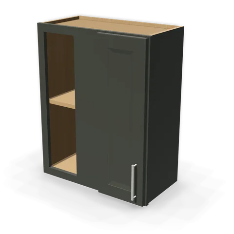 WBC2430 cabinet in Bevel Green, angle view