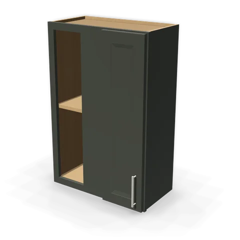 WBC2436 cabinet in Bevel Green, angle view